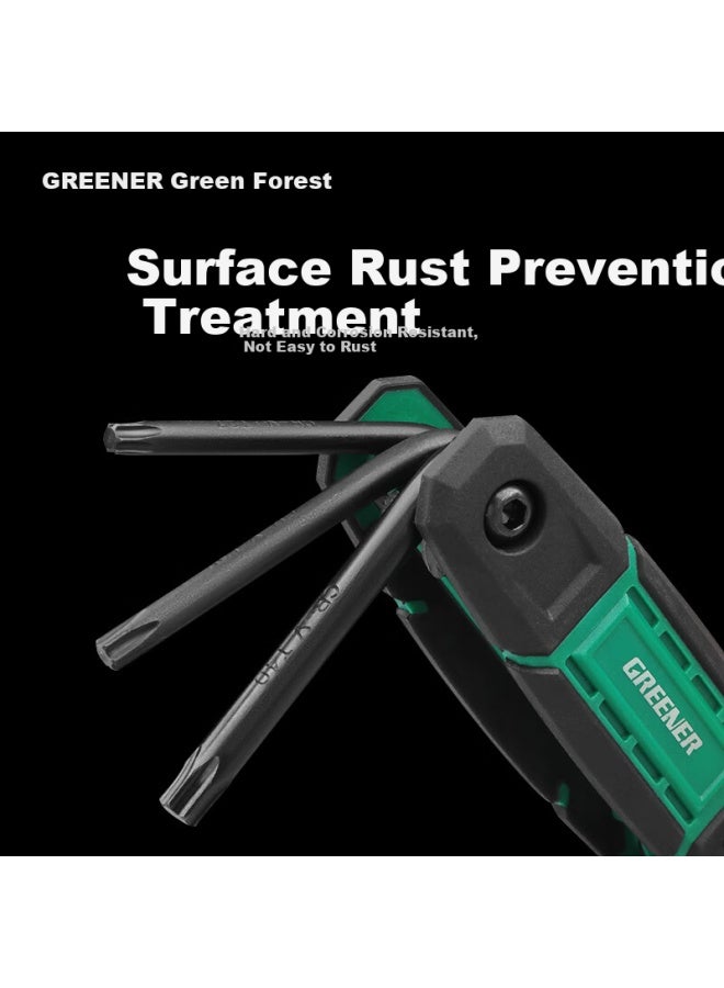 Greener Plum Blossom Folding Wrench Set, Household T-shaped Plum Blossom Multi-angle Locking Wrench, 8-piece Set - Image 2