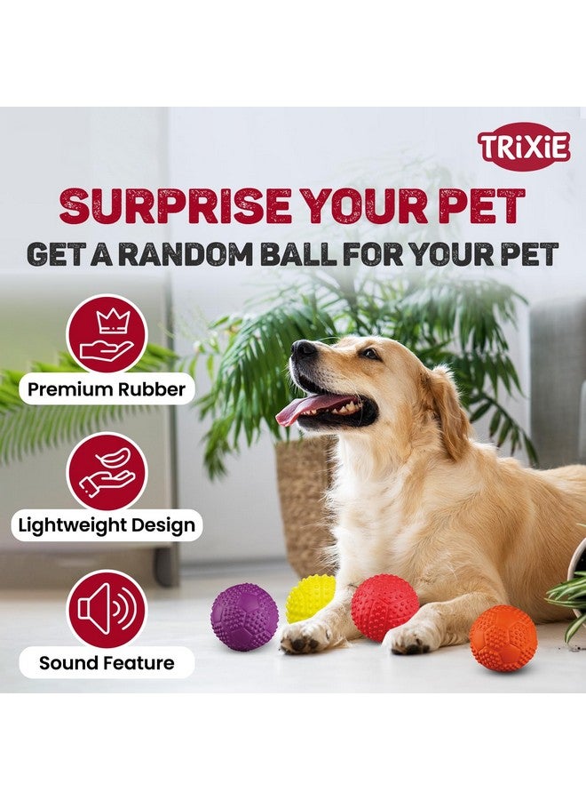 تريكسي لعبة كرة رياضية للكلاب والقطط | كرة رياضية من المطاط الطبيعي بجودة ارتداد جذابة لجذب انتباه حيوانك الأليف | تعزز اللعب الصحي والتمارين الرياضية - 7 سم (عبوة من 3 قطع) - Image 3