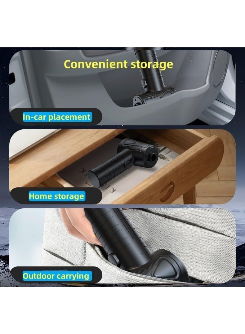 منفضة هواء مضغوط، منفضة هواء لاسلكية ومكنسة كهربائية، منفضة هواء كهربائية مزودة بإضاءة LED، 3 سرعات قابلة للتعديل بسرعة 51000 دورة في الدقيقة، منفاخ لاسلكي محمول، منفضة غبار للكمبيوتر الشخصي ولوحة المفاتيح وتنظيف السيارة والمنزل - Image 3