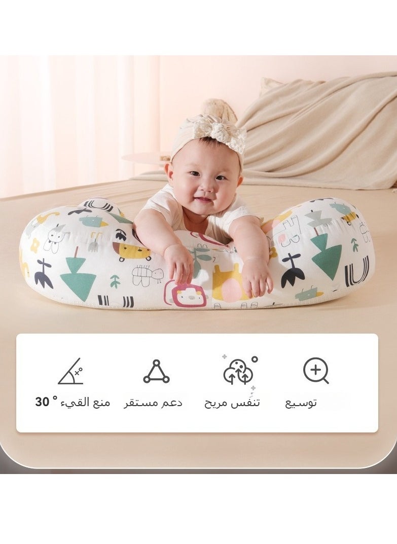XiuWoo Baby Nursing Pillow for Breastfeeding, Multifunctional Toddler Look Up and Lying Pillows, Anti vomit Milk Babies Crib Headrest for Newborn and Infant, 30 Degree Incline, Enlarged and Widened  - Image 2