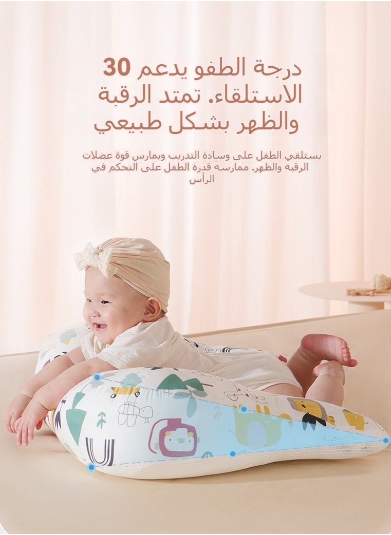 XiuWoo Baby Nursing Pillow for Breastfeeding, Multifunctional Toddler Look Up and Lying Pillows, Anti vomit Milk Babies Crib Headrest for Newborn and Infant, 30 Degree Incline, Enlarged and Widened  - Image 4