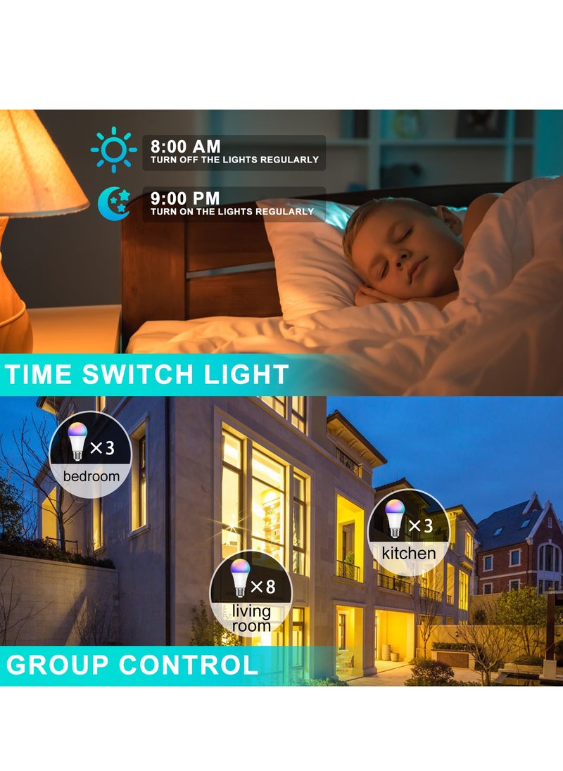 SKY-TOUCH - 2pcs LED Smart Bulb E27 Remote Control Adjustable Color 10W A60 - Image 1