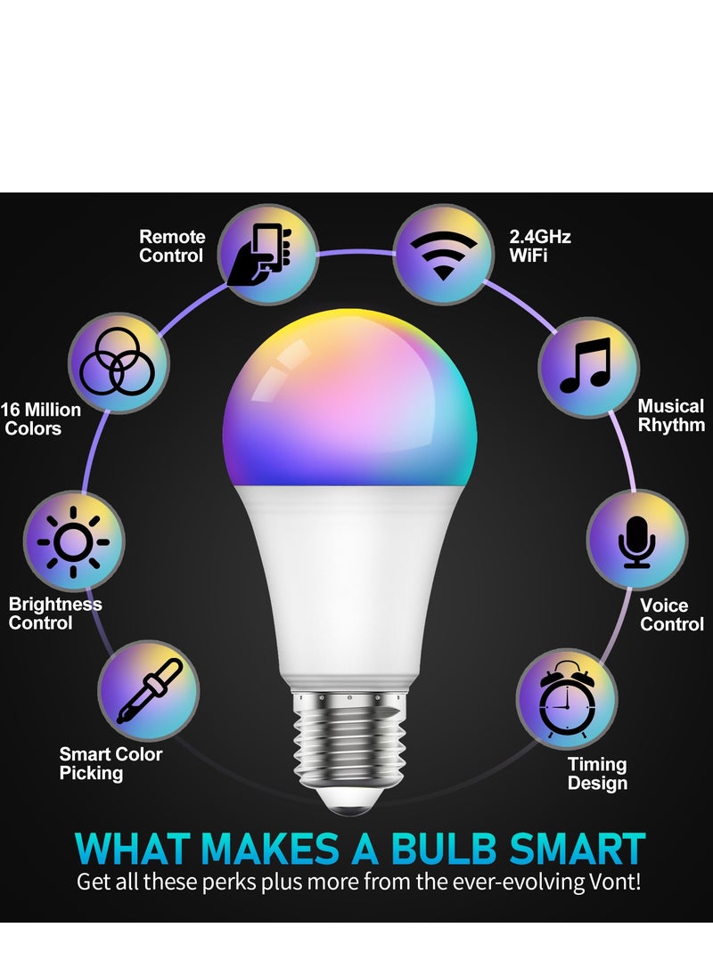 SKY-TOUCH - 2pcs LED Smart Bulb E27 Remote Control Adjustable Color 10W A60 - Image 1