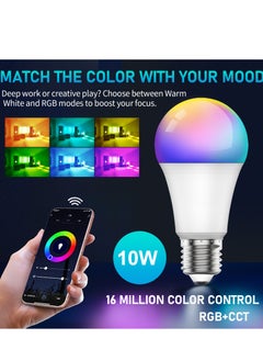 SKY-TOUCH 2pcs LED Smart Bulb E27 Remote Control Adjustable Color 10W A60  - Image 5