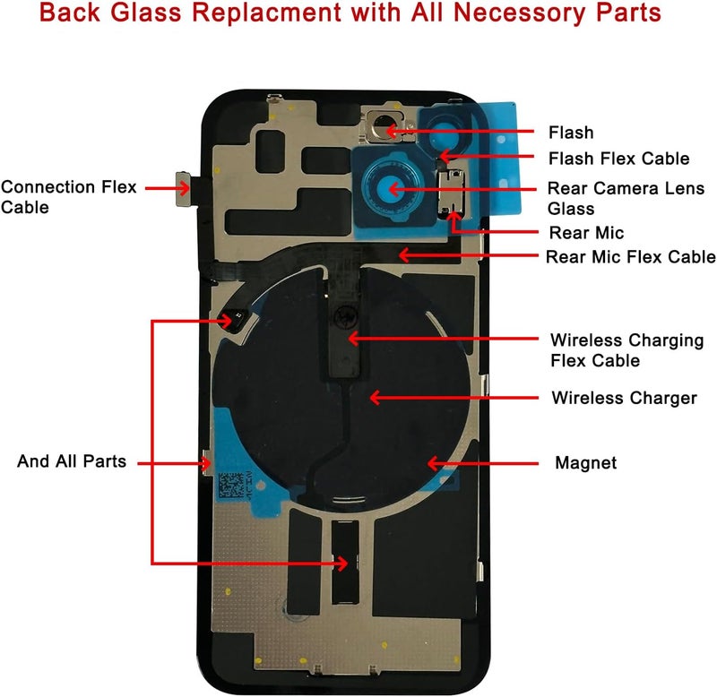 Perzework Rear Back Glass Replacement for iPhone 14 Plus 6.7-inches with Reparing Toolkit and All Necessary Parts (Yellow) - Image 5
