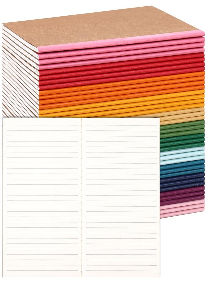 LABUK 40pcs Journals Bulk, A5 Kraft Lined Journaling Notebooks Bulk, Rainbow Composition Notebook, 12 Colors 60 Pages for Writing, School, Kids Gift - Image 1