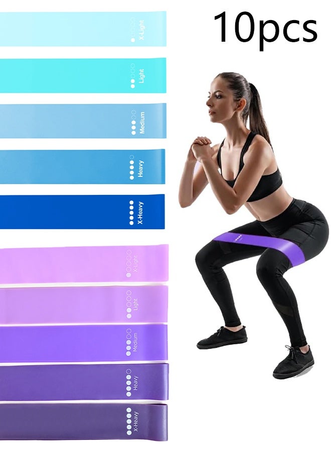 KANGLI 10 PCS Resistance Bands Set,  Assorted Pounds Strength Training Exercise Resistance Loops Stretch Bands, Gym Fitness Yoga Workout Resistance Loops Bands for Arm Legs and hips - Image 1
