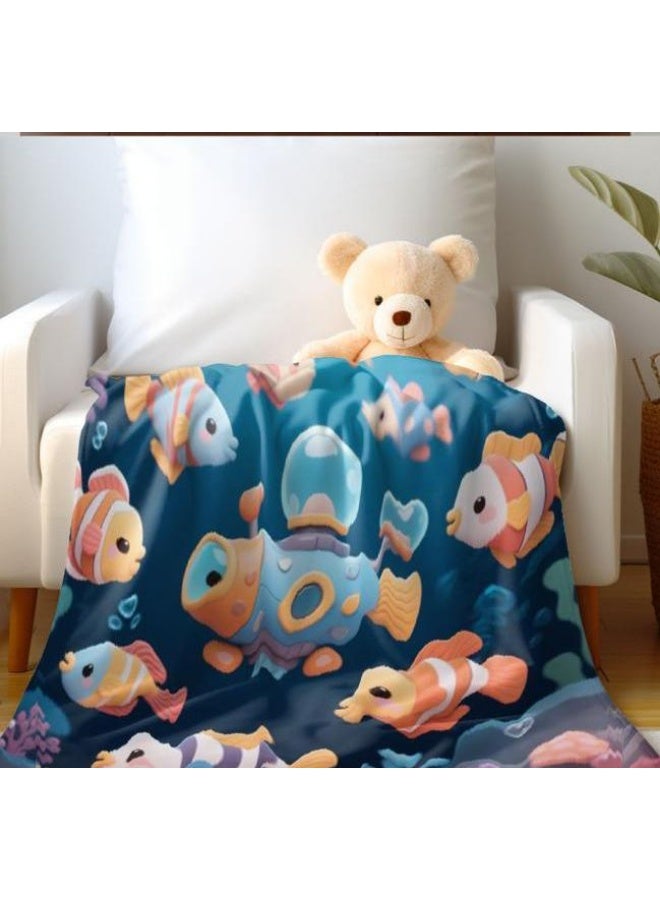 عام بطانية رقيقة من الفانيلا الكرتونية للأطفال أو الطلاب (دافئة ومريحة ومناسبة للنوم والألعاب) 100 سم * 150 سم - 1165 - Image 4