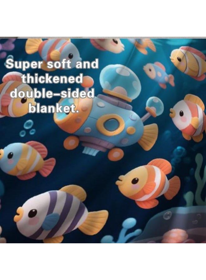 عام بطانية رقيقة من الفانيلا الكرتونية للأطفال أو الطلاب (دافئة ومريحة ومناسبة للنوم والألعاب) 100 سم * 150 سم - 1165 - Image 5