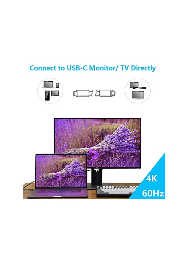 Cuxnoo USB C-C Video Cable 3ft, 4K USB Type-C Monitor Cable Support 100W Fast Charge and 10Gbps Data Syncing, Black - Image 3
