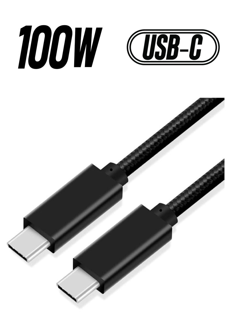 Cuxnoo USB C-C Video Cable 3ft, 4K USB Type-C Monitor Cable Support 100W Fast Charge and 10Gbps Data Syncing, Black - Image 1