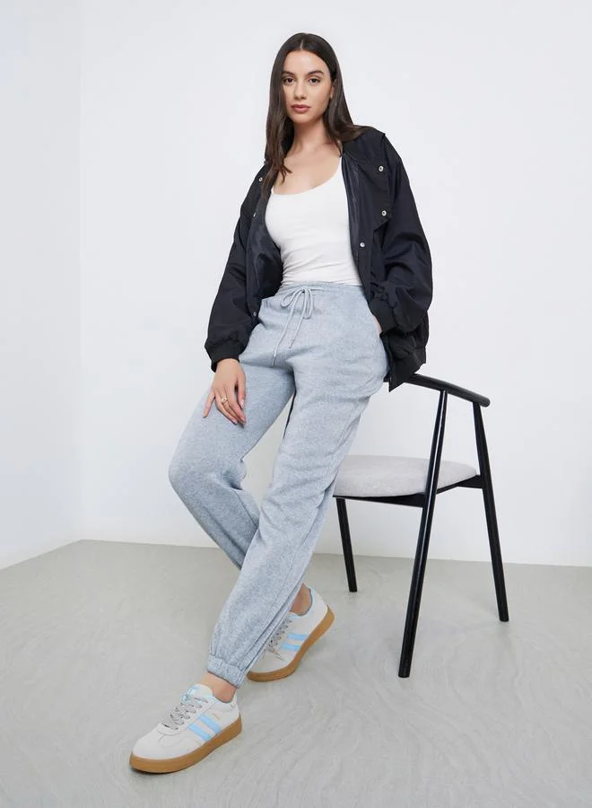 Take Two Take Two Women Grey Solid Joggers with Drawstring