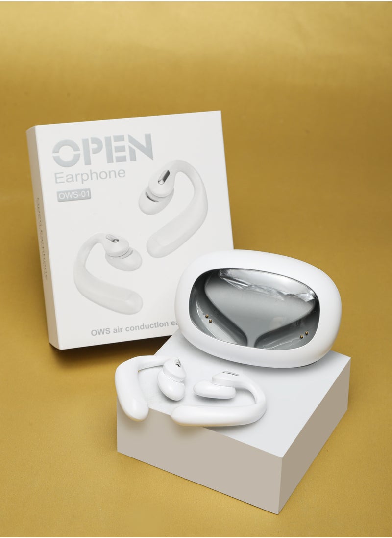 Generic Space Capsule Open Bluetooth Headset Hanging Ear Wireless In-Ear Sports Running White For iPhone, Huawei, Xiaomi  - Image 2