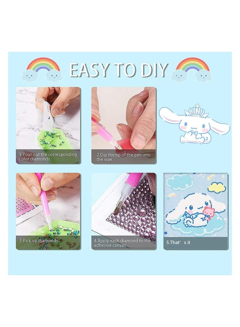 general Cute 5D Diamond Art Kit with Wooden Frame, Adult Kids Kawaii DIY Painting Art, Diamond Art & Crafts Set, Big Gem Full Diamond Diamond Point Lady - Image 3