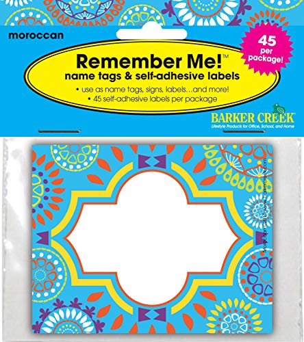 Barker Creek Name Badges & Self-Adhesive Labels, Moroccan, Multi-Purpose Name Tags, Gift Tags, and More! 3.5" x 2.75", 45 per Pkg, Home, School and Office Supplies (1530) - Image 2