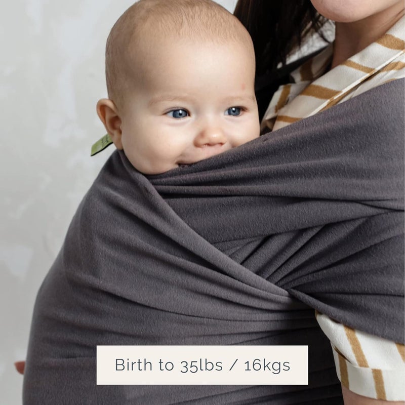 Boba Baby Wrap Carrier - Original Baby Sling Carrier For Newborns (7-35 Lbs)  Soft  Secure  Hands-Free & Ergonomic  Ideal For Comfortable Bonding  New Parents (Organic Dark Grey) - Image 3