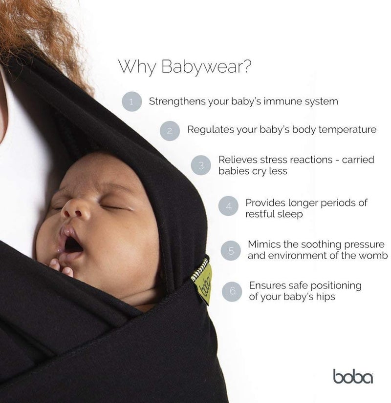 Boba Baby Wrap Carrier - Original Baby Sling Carrier For Newborns (7-35 Lbs)  Soft  Secure  Hands-Free & Ergonomic  Ideal For Comfortable Bonding  New Parents (Organic Dark Grey) - Image 5