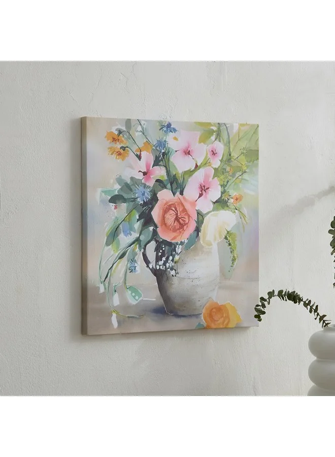 هوم بوكس لوحة فنية مطبوعة على قماش بزهرة مؤطرة ٤٠ × ١.٨ × ٤٠ سم