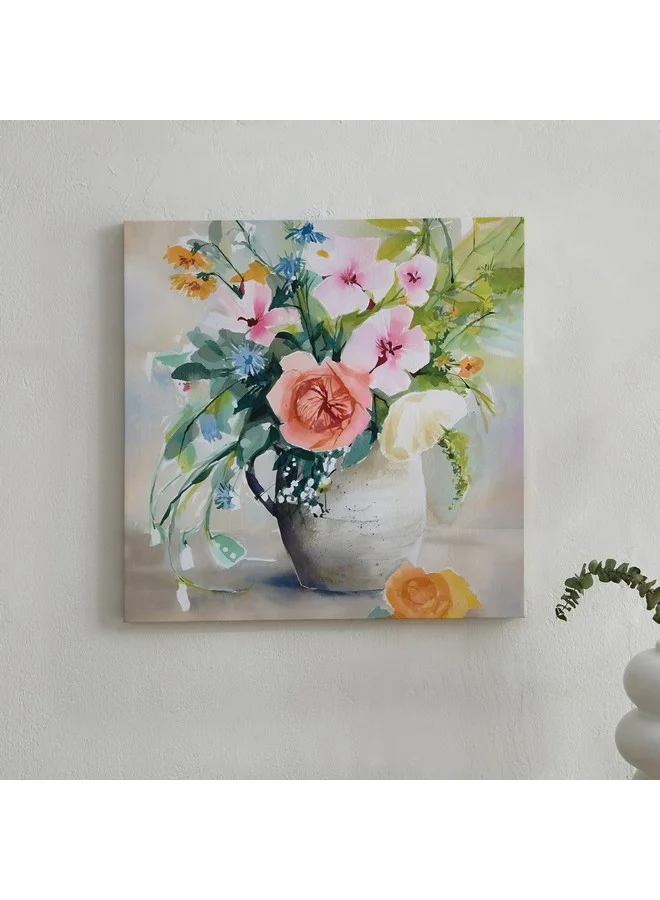 هوم بوكس لوحة فنية مطبوعة على قماش بزهرة مؤطرة ٤٠ × ١.٨ × ٤٠ سم
