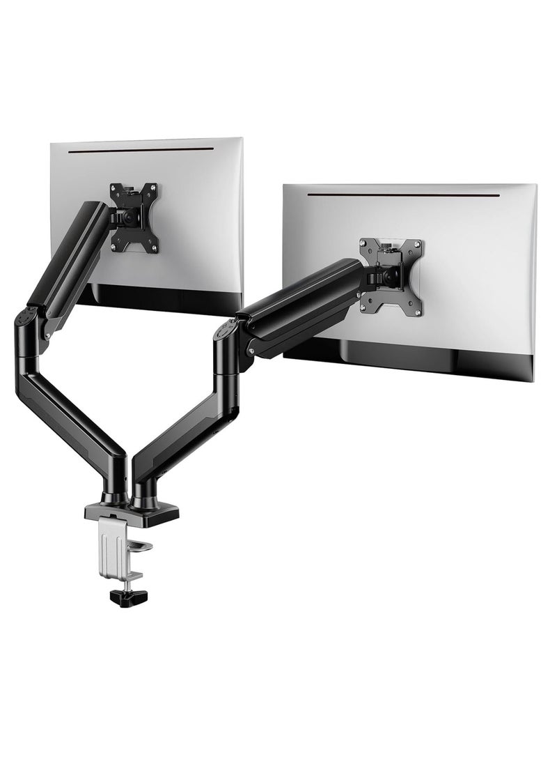 JAJEEK Dual Monitor Stand up to 32 Inches – Adjustable Dual Monitor Mount, Sturdy Steel VESA Monitor Mount with Max Load of 22lbs per Arm, Compatible with VESA 75x75/100x100mm – Ergonomic Desk Mount for Home & Office - Image 1