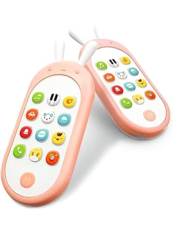 Baby Musical Toys, Sensory Learning Toys with 12 Functions,Silicone Pretend Touch Mobile Phone Toy,Baby Cell Phone Toys With Music And Sound,Preschool Birthday Gift For Girl Boy 18+ Months - Image 1