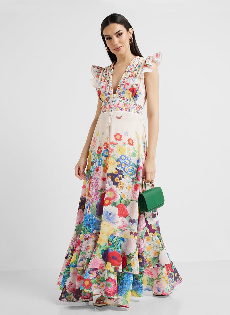 Khizana Floral Print Maxi Dress - Image 1