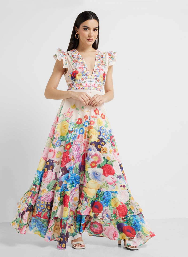 Khizana Floral Print Maxi Dress - Image 4