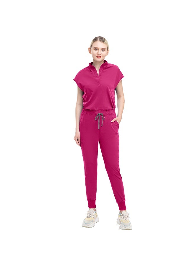 NIBEMINENT Women Scrub Set Surgical Nursing Hospital Uniform Medical Uniforms  Short Sleeve Workwear Clinic Nurse Scrub - Image 1