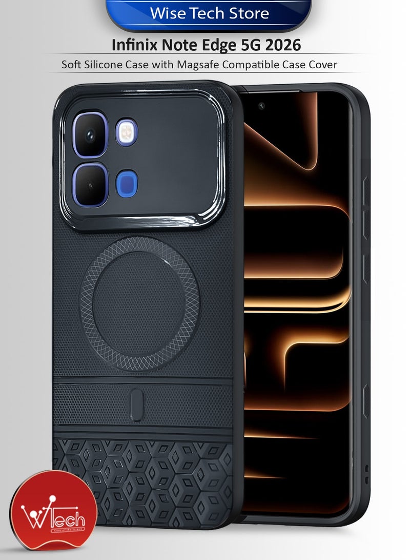 Wtech Infinix Note Edge 5G 2026 Soft Silicone Case with Magsafe Compatible Case Cover (MCMPMN) - Black - Image 1