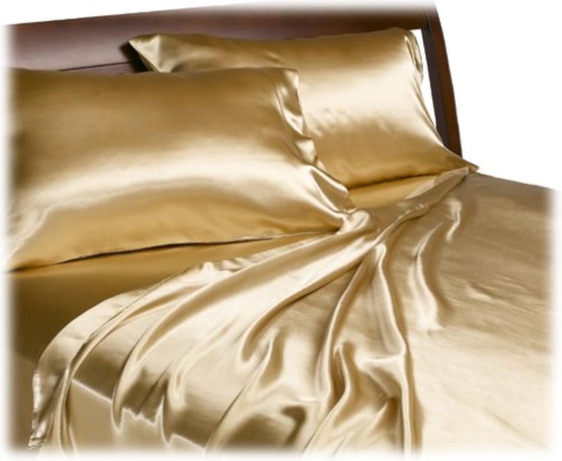 Royal Opulence Divatex Home Fashions Satin Cal King Sheet Set Gold