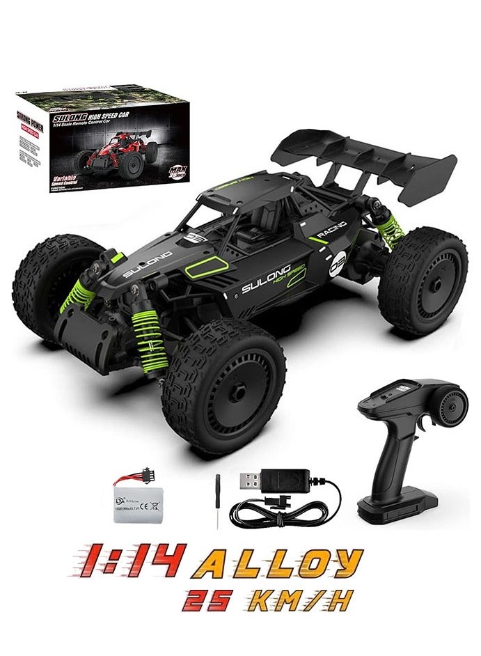 Sulong Toys 1:14 Scale High-Speed RC Car 25 KM/H - Alloy Remote Control Racing Car, Off-Road Drift Vehicle for Kids & Adults, Rechargeable Battery, Durable & Stylish Design - Black - Image 1