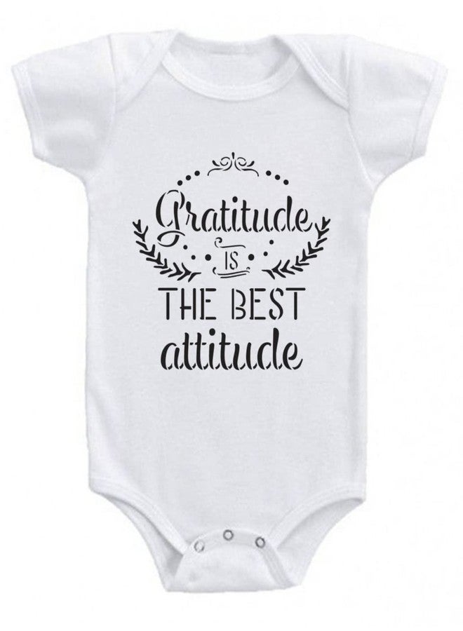American Apple Printed Romper Dress Baby Sleep Suit For Baby Boys & Baby Girls Printed Birthday Vacation Gift Rompers T-Shirt (6-9 Months, Gratitude Best Attitude) - Image 1