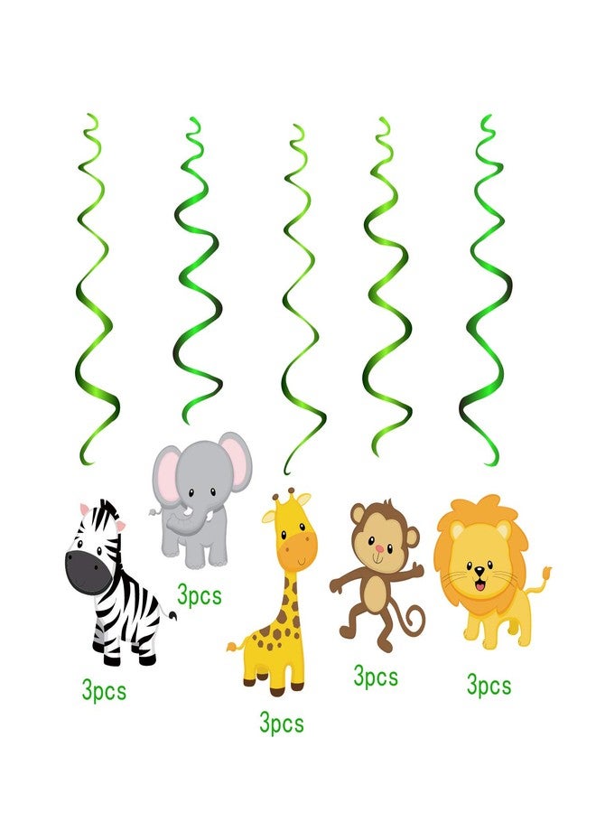 Lide Road 30Pcs Jungle Animals Party Hanging Swirl Decorations Jungle Animals Theme Ceiling Whirl Hanging Decorations for Jungles Animalss Theme Birthday Party Decor - Image 2