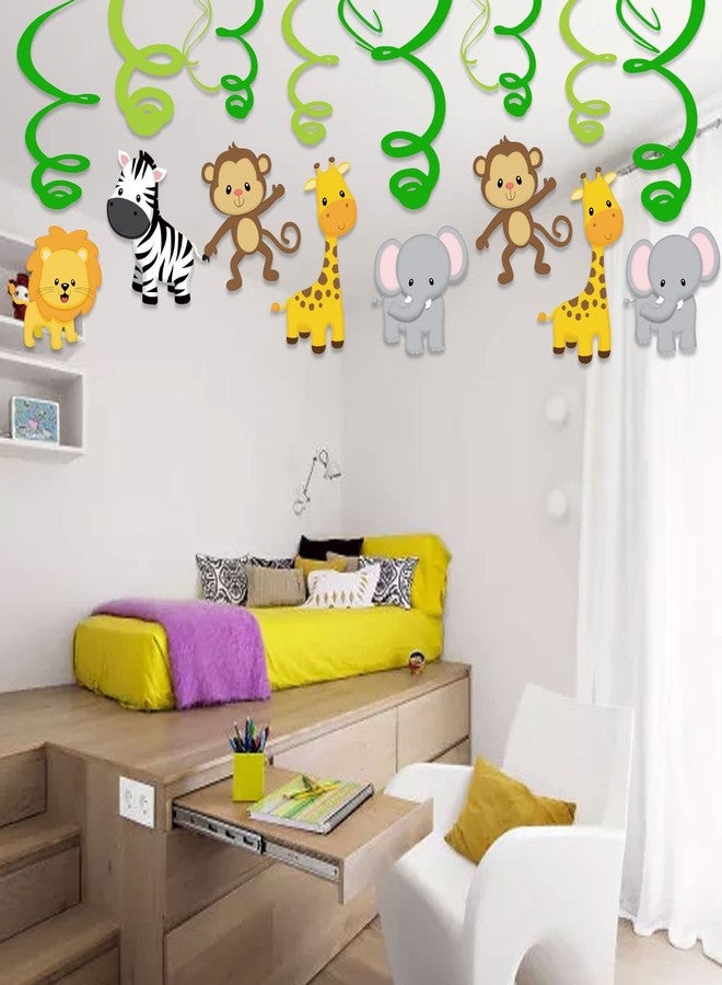Lide Road 30Pcs Jungle Animals Party Hanging Swirl Decorations Jungle Animals Theme Ceiling Whirl Hanging Decorations for Jungles Animalss Theme Birthday Party Decor - Image 5