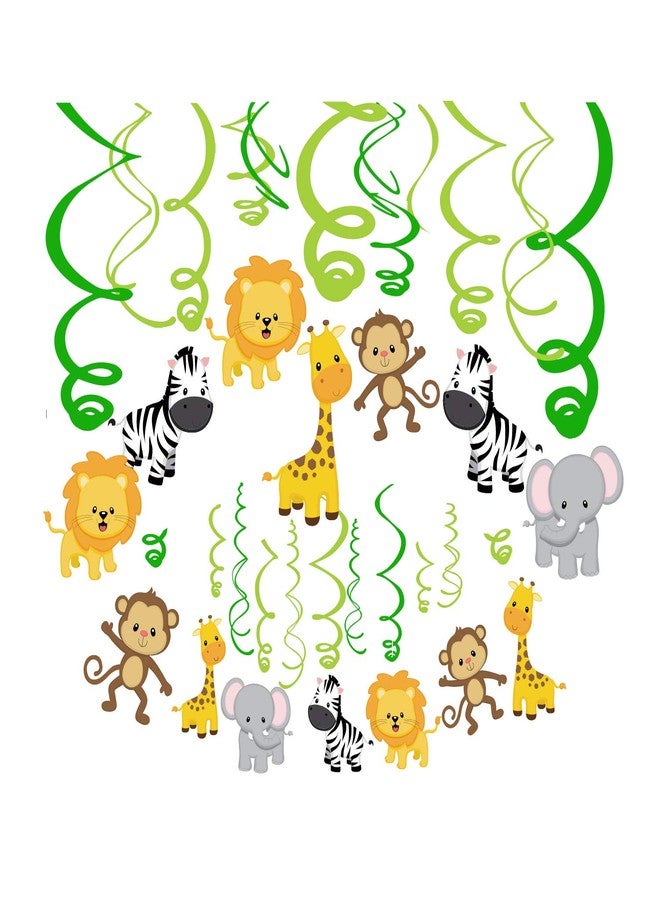 Lide Road 30Pcs Jungle Animals Party Hanging Swirl Decorations Jungle Animals Theme Ceiling Whirl Hanging Decorations for Jungles Animalss Theme Birthday Party Decor - Image 4