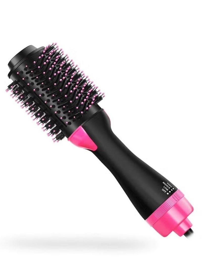 One Step Electric Hair Dryer 3-in-1 Hot Air Brush for Hair Styler – Frizz Control, 2 Changeable Brush Heads for Straight and Curly Hair, Black/Pink – Professional Blow Dryer & Styling Tool  - Image 5