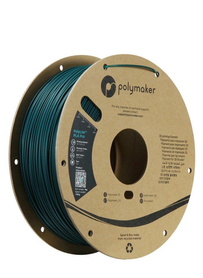 polymaker Polymaker PLA PRO Filament 1.75mm Blue Green, Powerful PLA Filament 1.75mm 3D Printer Filament 1kg - PolyLite 1.75 PLA Filament PRO Tough & High Rigidity 3D Printing PLA Filament Blue Green (PA07042) 