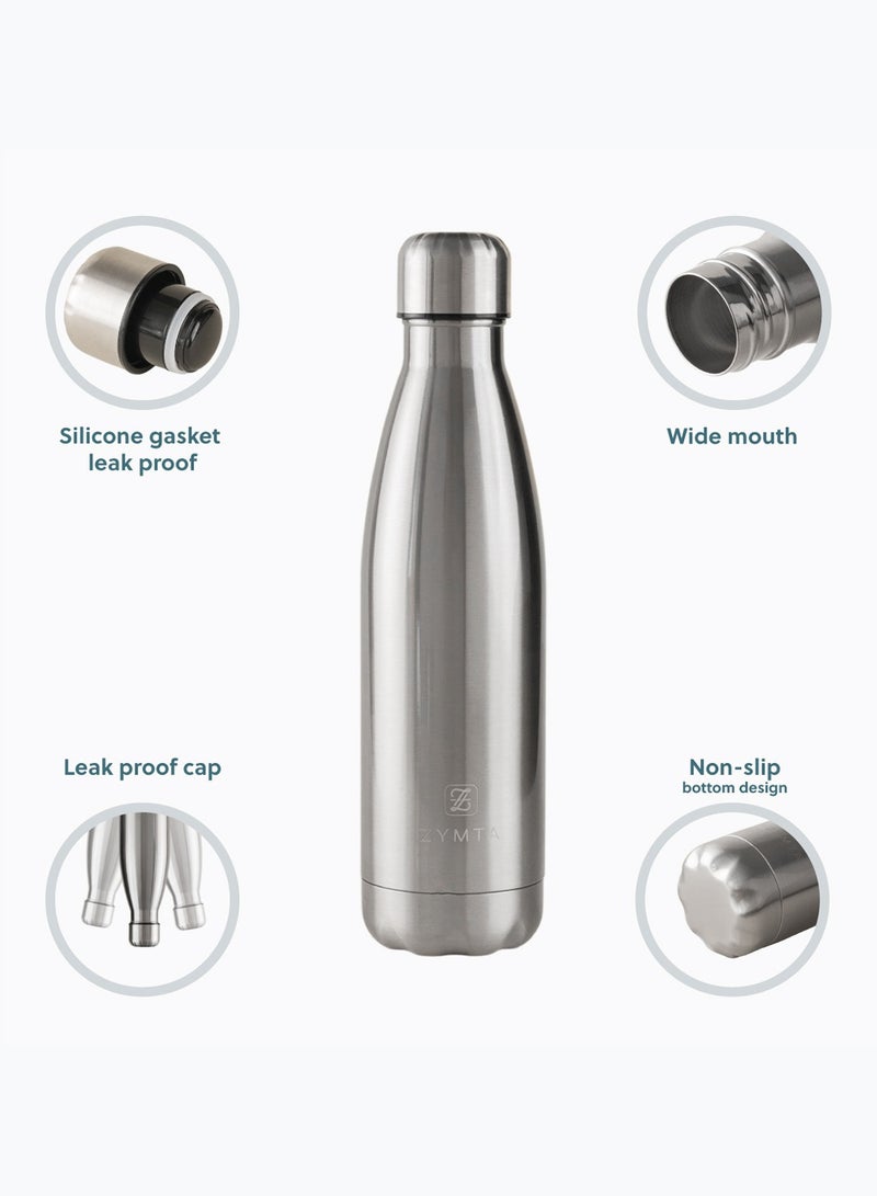 ZYMTA 500ML Stainless Steel Water Bottle | Double-Walled Vacuum Insulated Flask for Hot & Cold Drinks - Leak-Proof & BPA-Free - Image 4