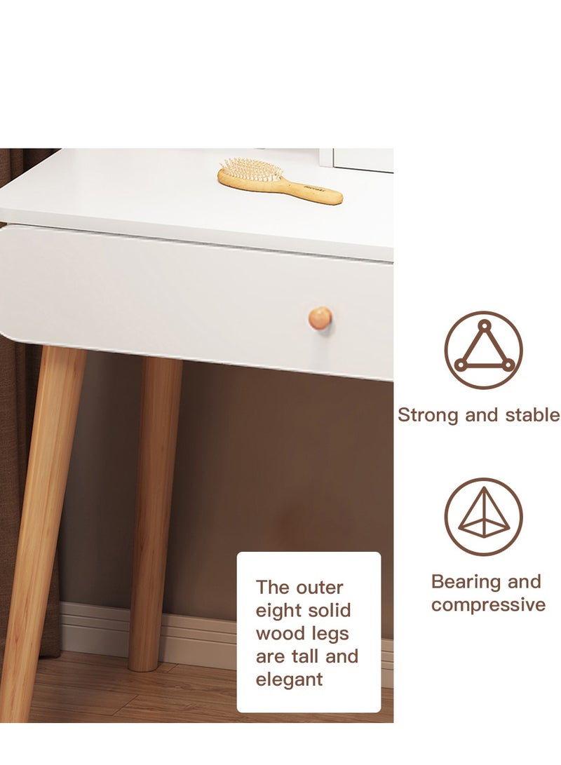 Sharpdo White Fashion Simple Wooden Dresser With Storage - Image 4