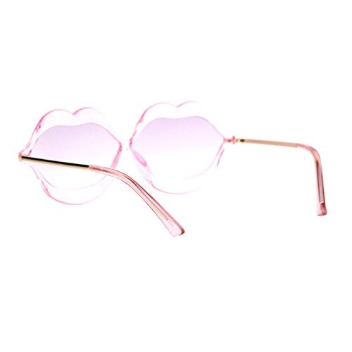 SA106 Love Lip Shape Kiss Womens Sunglasses Pink - Image 4