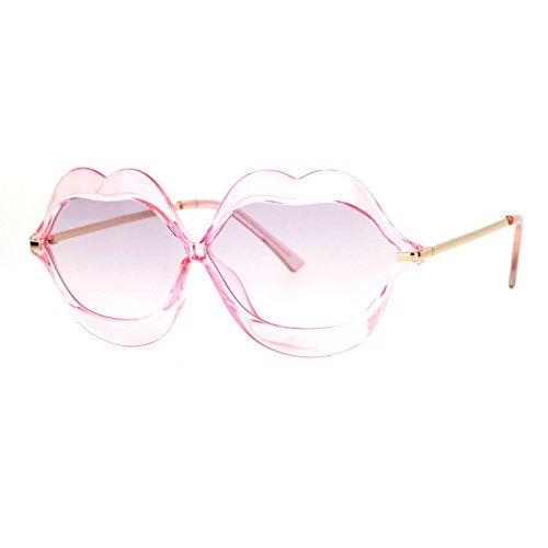 SA106 Love Lip Shape Kiss Womens Sunglasses Pink - Image 2