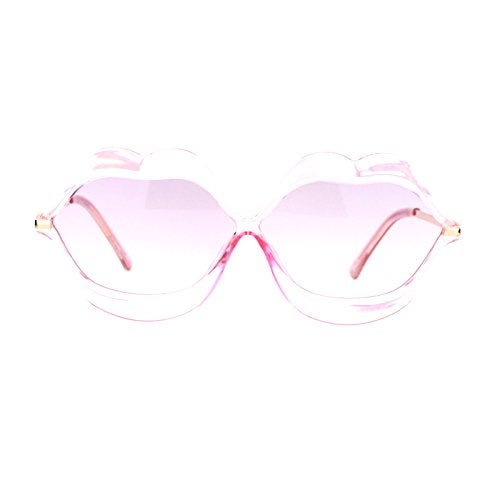 SA106 Love Lip Shape Kiss Womens Sunglasses Pink - Image 1