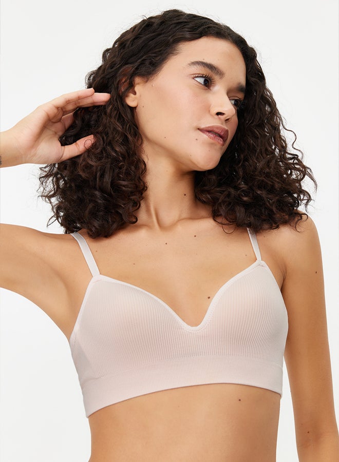 trendyol Powder Pink Seamless Strapless Non-Padded Non-Underwire Cupped Bralette Knit Bra  - Image 4