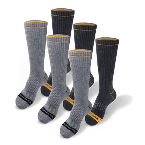 Cat mens 3pack Half Cushioned Crew Sock Light GreyHeather Grey 6 Pack XLarge US - Image 1