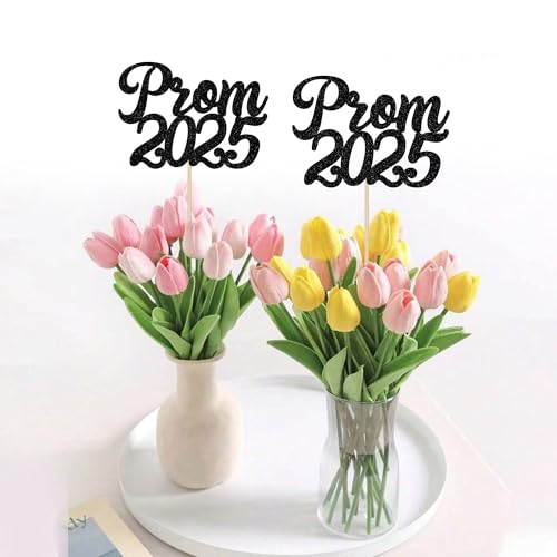 Rsstarxi 12 Pack Prom 2025 Graduation Party Decorations, Black Centerpieces, Class of 2025 Grad Table Toppers - Image 5