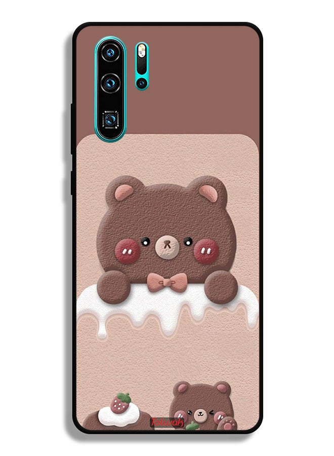 Tolwak Huawei P30 Pro Protective Case Cover Bear Strawberry - Image 2