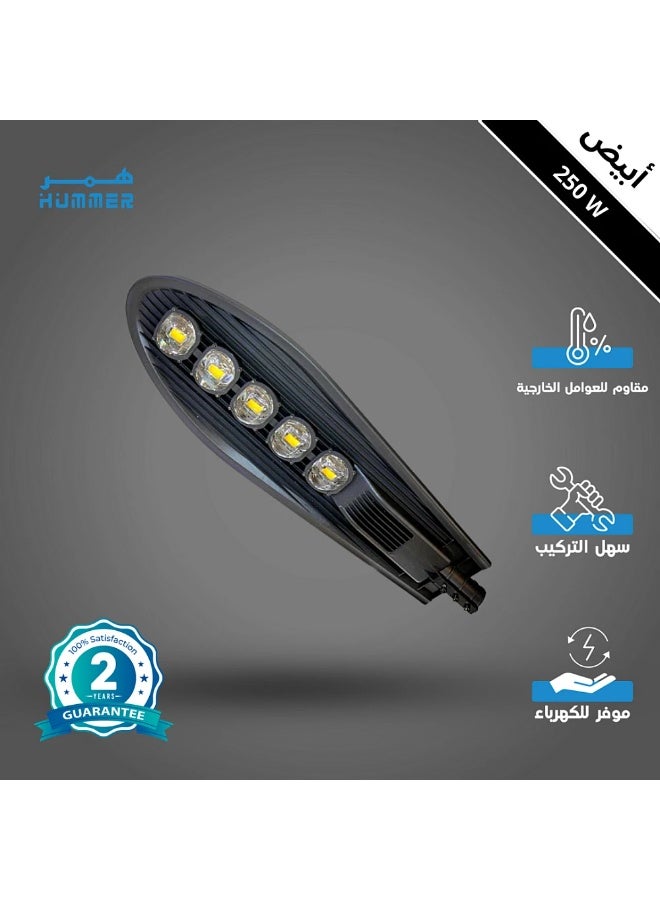 هامر كشاف خارجي لون الانارة ابيض مع خلية حساس ضوء 5 عدسات 250 واط - احصل على إضاءة خارجية فائقة الجودة مع كشاف خارجي LED - Image 1