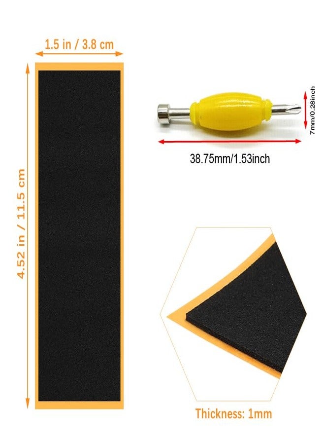 SquEqu 12 Pack Fingerboard Foam Grip Tape Replacement Finger Skateboard Grip Tape Fingerboards Adhesive Backing with Fingerboard Tool Screwdriver Nut Driver for Standard Pro Fingerboard Complete - Image 2