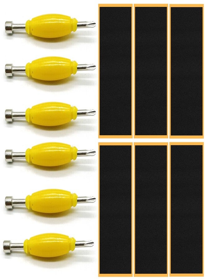 SquEqu 12 Pack Fingerboard Foam Grip Tape Replacement Finger Skateboard Grip Tape Fingerboards Adhesive Backing with Fingerboard Tool Screwdriver Nut Driver for Standard Pro Fingerboard Complete - Image 1