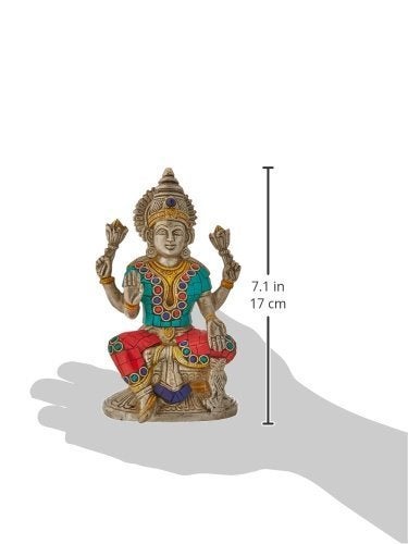 Idol Collections Brass Lakshmi Ganesha Ganesh Murti Idol Statue Saraswati Set of Three Height 6.5 Inches - Image 4